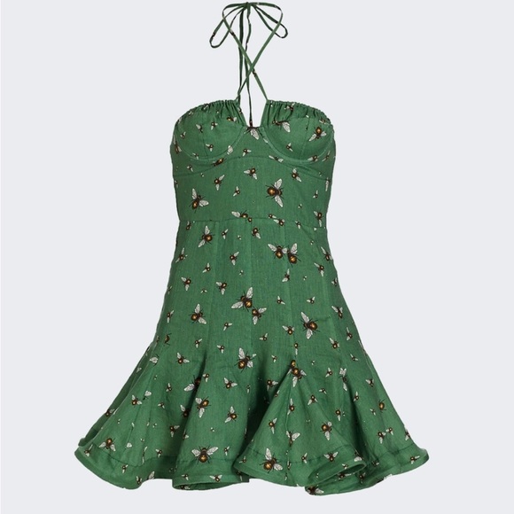 Agua by Agua Bendita Anturio Astro Esmeralda Linen Bee Dress – Size Small - Picture 2 of 5